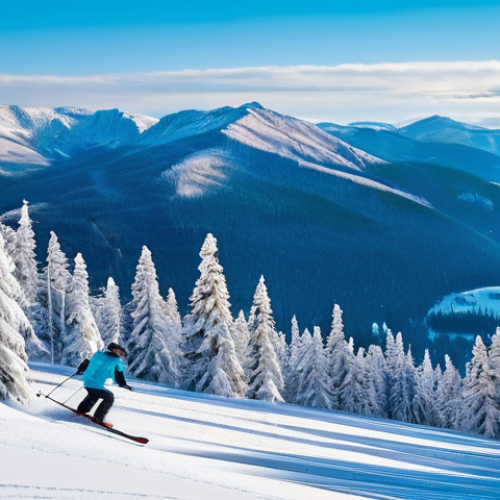 에스토니아에서 스키 및 겨울 스포츠 즐기기 - **Vibrant Winter Skiing at Väike-Munamägi:**
    A dynamic, wide-angle shot of people of various age...