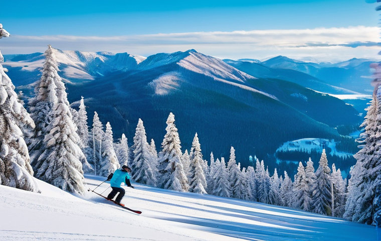 에스토니아에서 스키 및 겨울 스포츠 즐기기 - **Vibrant Winter Skiing at Väike-Munamägi:**
A dynamic, wide-angle shot of people of various age...