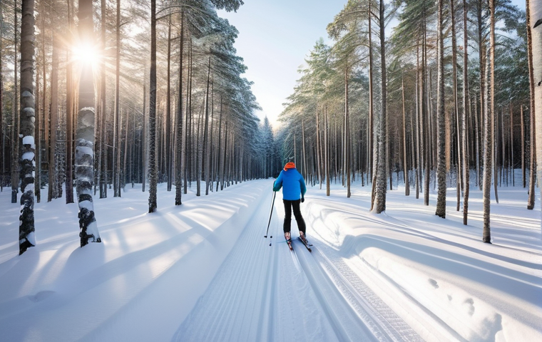 에스토니아에서 스키 및 겨울 스포츠 즐기기 - **Vibrant Winter Skiing at Väike-Munamägi:**
    A dynamic, wide-angle shot of people of various age...