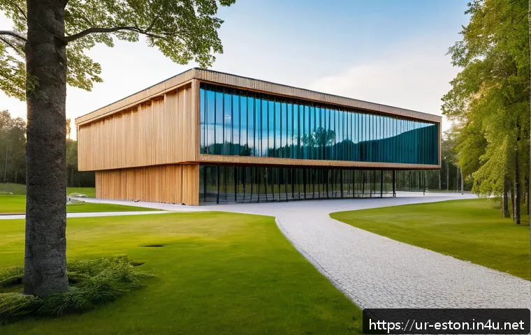 에스토니아 국립박물관 방문 후기 - A stunning architectural view of the Estonia National Museum building blending modern and traditiona...