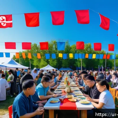 Home 17 에스토니아 내 한인 커뮤니티 및 모임 - A vibrant Korean cultural festival in Estonia featuring a diverse crowd enjoying traditional Korean ...